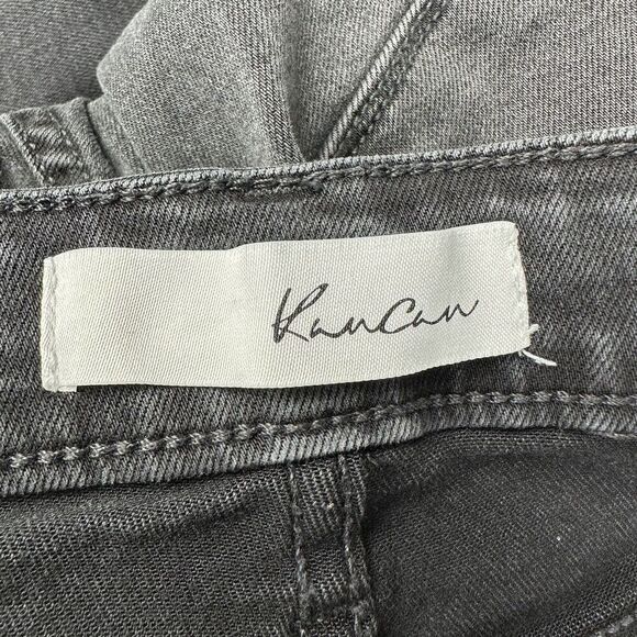 KanCan Zoey Mid Rise Skinny Jeans Womens 13 30 Faded Black Distressed Raw Hem - Picture 13 of 15